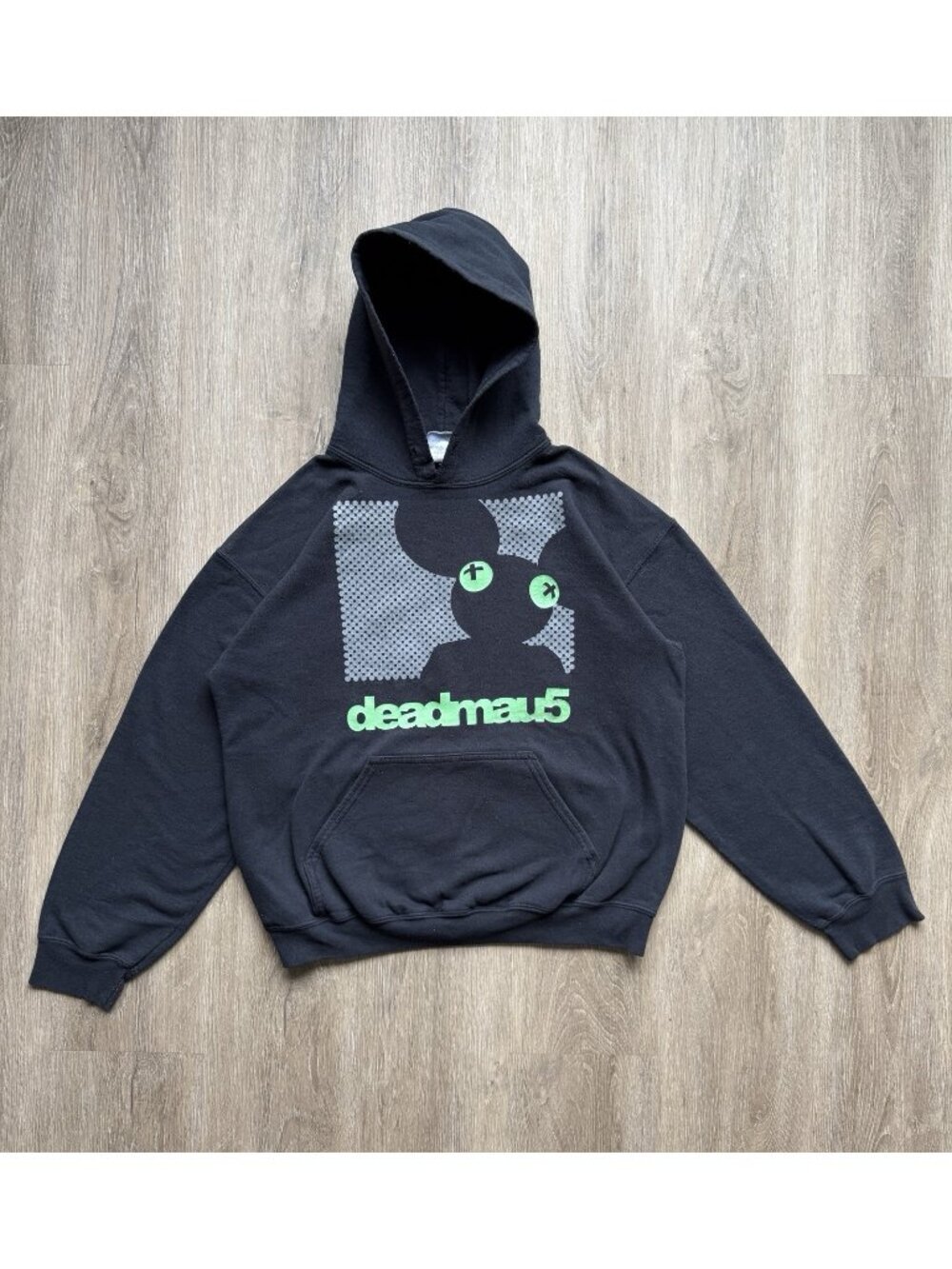 Rare Vintage Y2K Deadmau5 DJ EDM Black Hoodie Logo Art Medium Album Promo Tour